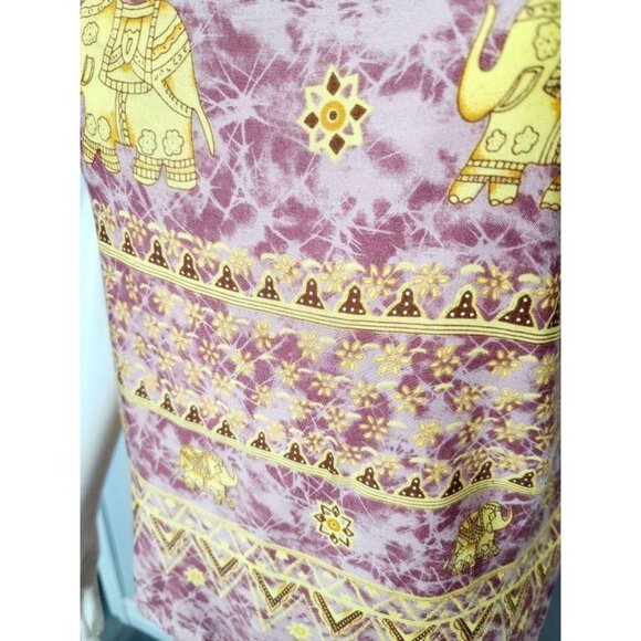 Vintage Elephant Print Set, 90s Wrap Skirt and Top, Elephant Print, Boho Set - Picture 4 of 10